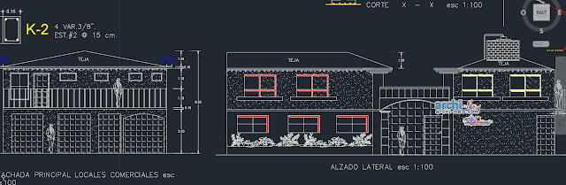 House 2 floors story  in AutoCAD 