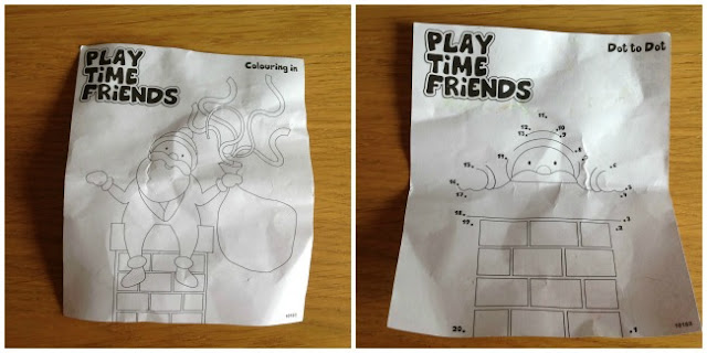 Picture of the card with colouring in and dot-to-dot activity