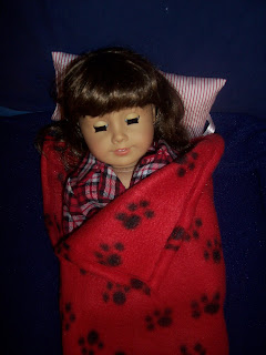 American Girl Molly with homemade sleeping bag