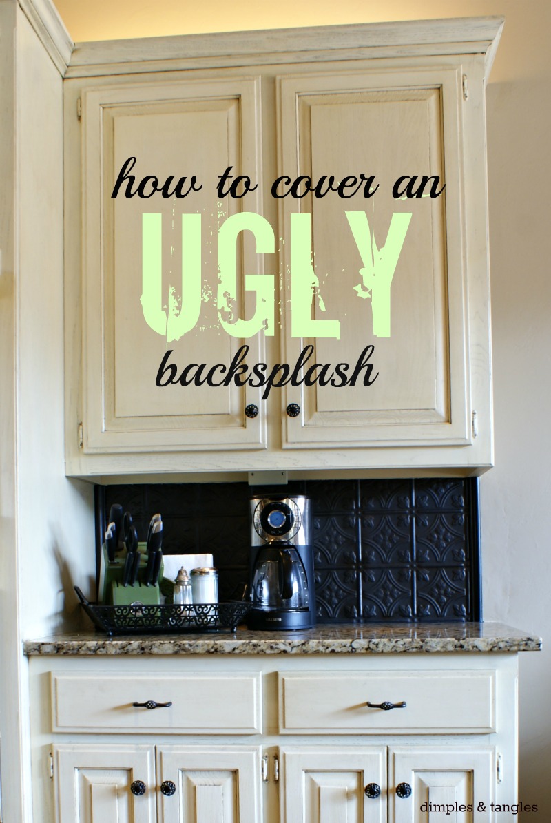How to Cover an Ugly Kitchen Backsplash {Way Back