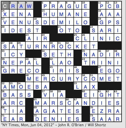 Rex Parker Does the NYT Crossword Puzzle: Japanese port / MON 6-4-12 ...