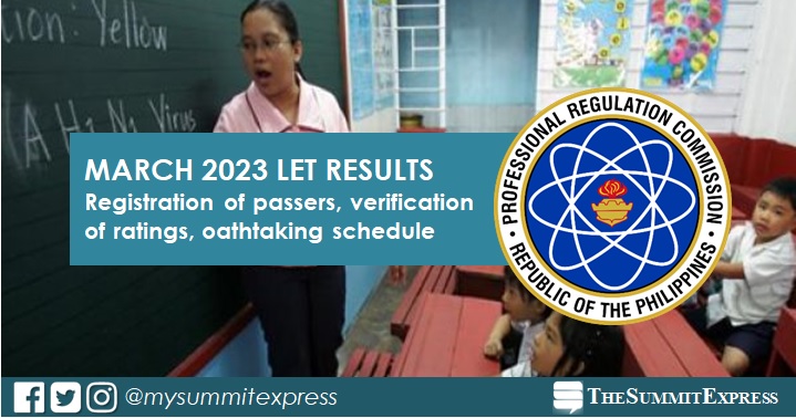 March 2023 LET result: Passers registration, verification of ratings, oathtaking schedule