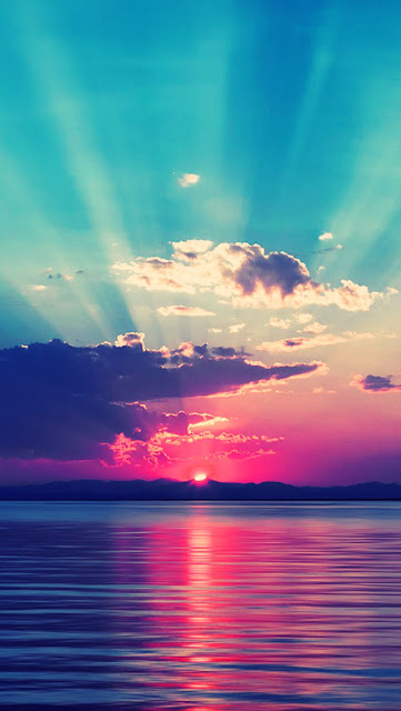 Beautiful Sunset Clouds Over Ocean iphone Wallpaper,
