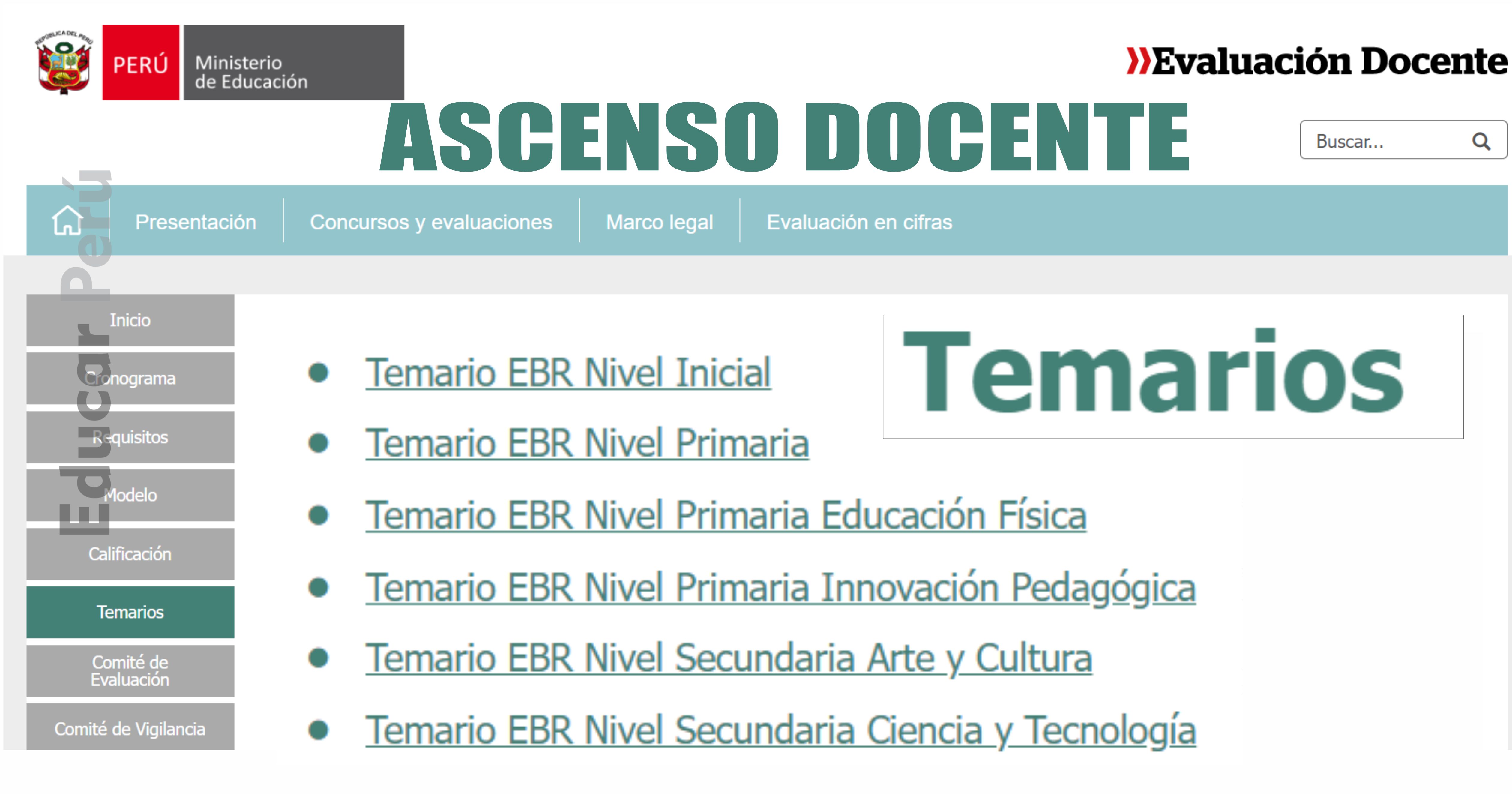 Minedu Publica Temarios de la Evaluación de Ascenso Docente 2022