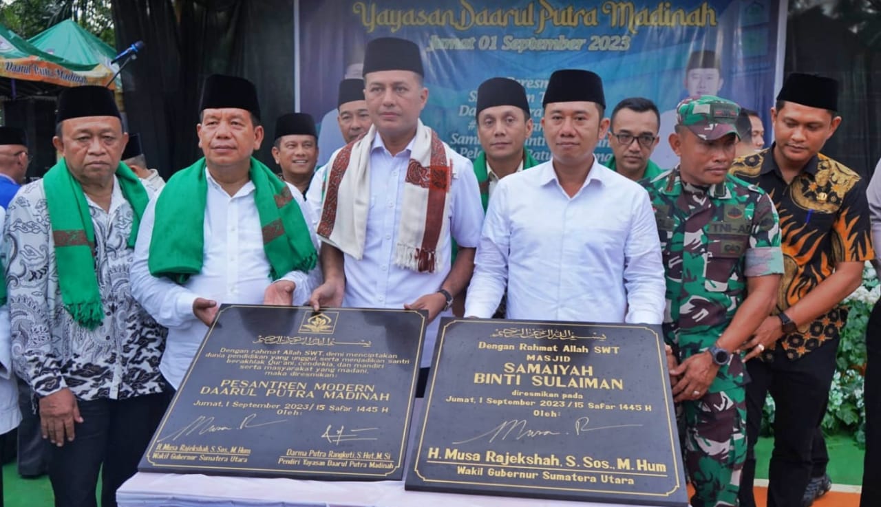 Wagubsu Bersama Bupati Simalungun Letakan Batu Pertama RKB Pompes Modern Yayasan Daarul Putra Madinah