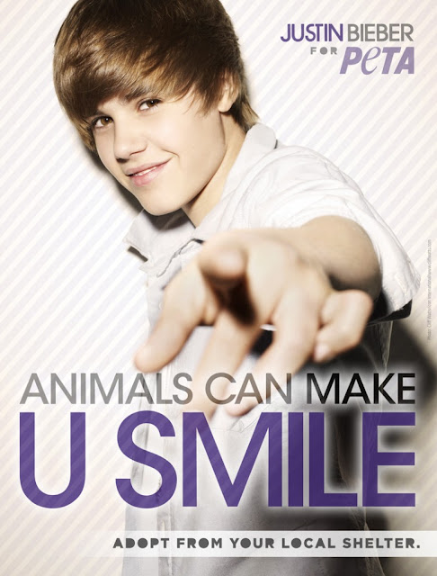 Justin Bieber - PETA Campaign poster