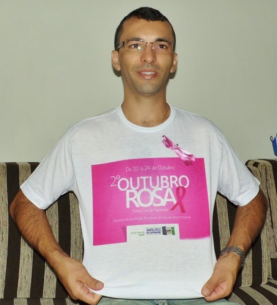 Eu visto essa camisa e apoio o Outubro Rosa em Santa Cruz!