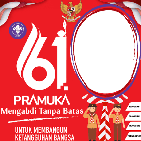 Link Twibbonize Hari Pramuka ke-61 Indonesia 14 Agustus 2022 id: kwartirrantingkemlagi