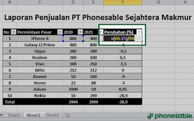 cara membuat tabel di excel dengan rumus