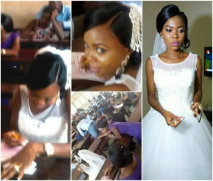 “Why I left my wedding to write my exams” — Bride who wrote exam in her wedding gown