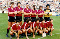 R. C. D. MALLORCA - Palma de Mallorca, España - Temporada 1986-87 - Paco Bonet, Luis García, Bernal, Izquierdo, Chano y Ezaki; Paquete Higuera, Trobiani, Magdaleno, Orejuela y Amer - El R. C. D. MALLORCA, clasificado 6º en la Liga de 1ª División, con Lorenzo Ferra Serrer de entrenador