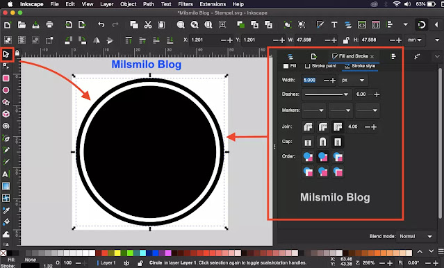 Cara membuat stempel di inkscape, cara membuat desain stempel di laptop menggunakan inkscape
