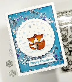 Sunny Studio Stamps: Foxy Christmas Fancy Frames Customer Card by Lori U'ren