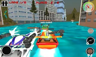 Screenshots of the Power boat War race 3D for Android tablet, phone.