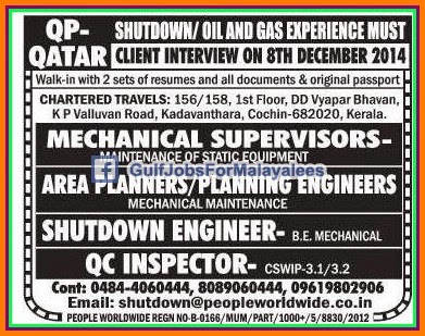 Shutdown & Oil & Gas jobs for Qatar