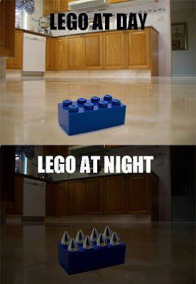 Lego at day, normal. Lego at night, painful spikes of doom. 
