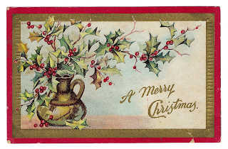 vintage christmas greeting digital clipart crafting postcard image