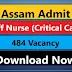 DME Assam Admit Card 2021 – 484 Staff Nurse (Critical Care) Vacancy