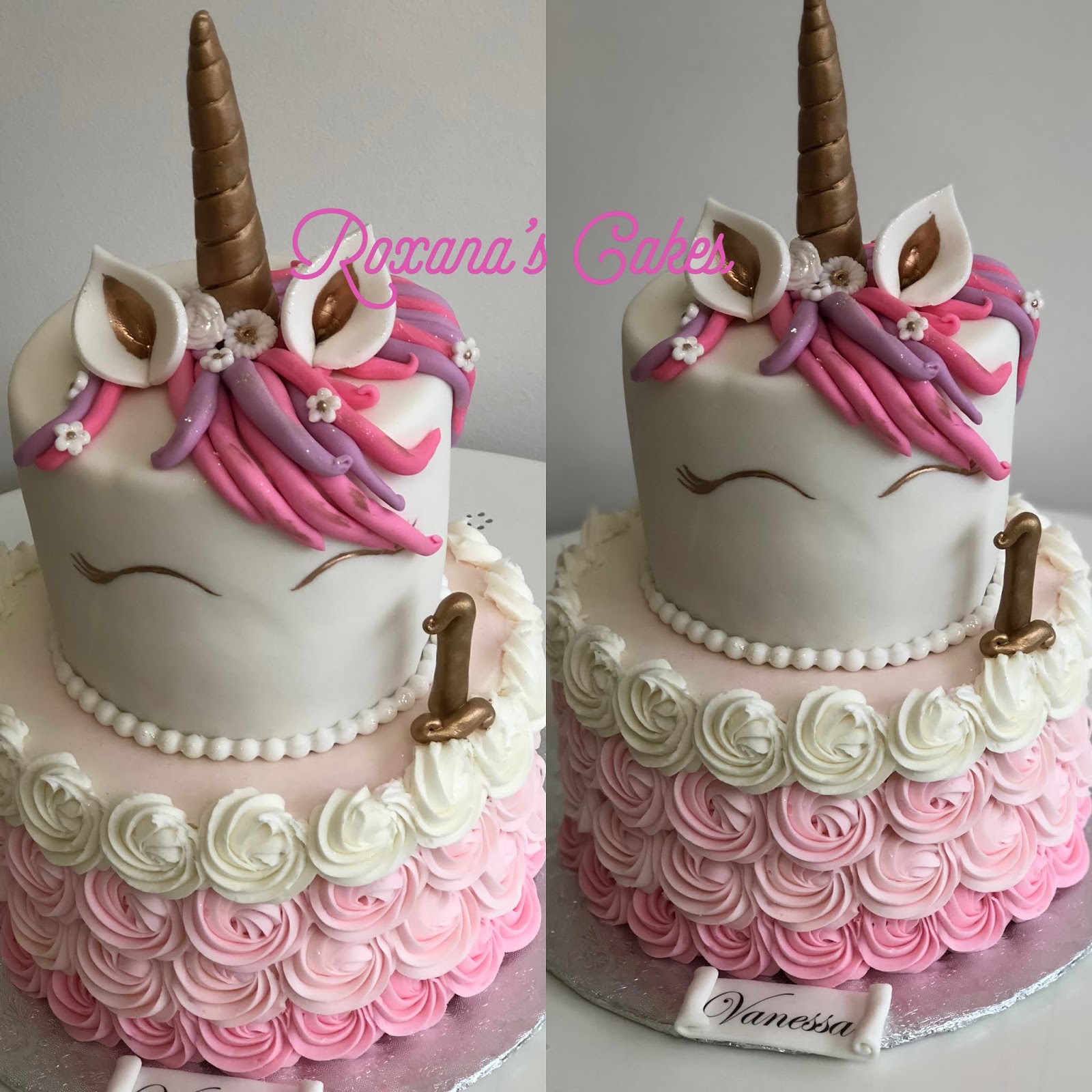 Baking With Roxana S Cakes 1st Birthday Unicorn Themed