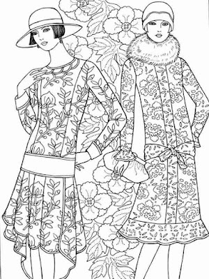 flower fashion coloring pages for adult