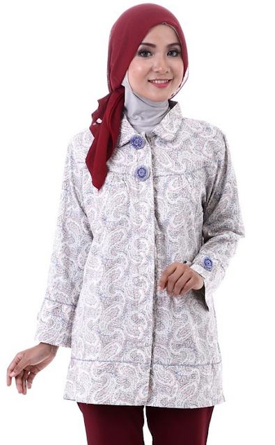 Model Baju Batik Muslim Wanita Ke Kantor