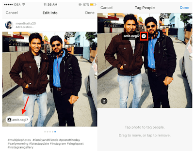 Anda Salah Tag? Begini Cara edit / tambah Tag di Instagram Setelah Memposting Banyak Gambar