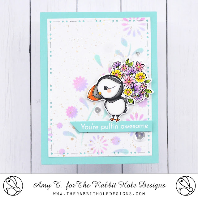 Love Puffin Stamp and Die Set illustrated by Agota Pop, You've Been Framed - Layering Dies, Build Your Garden Stencil by The Rabbit Hole Designs #therabbitholedesignsllc #therabbitholedesigns #trhd