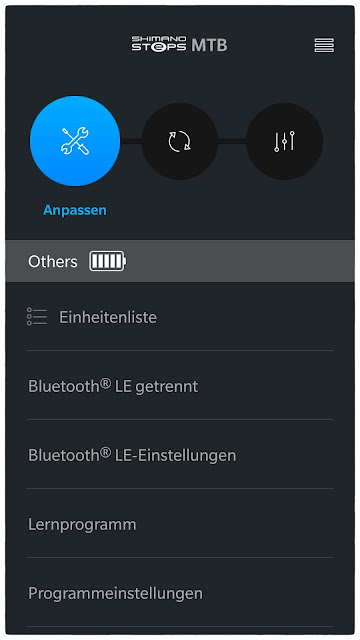 Über das Menü Anpassen kann der eBike-Motor konfiguriert werden.