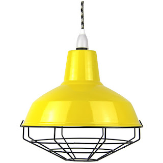 CAGE TENNIS SHADE PENDANT - YELLOW WITH BLACK