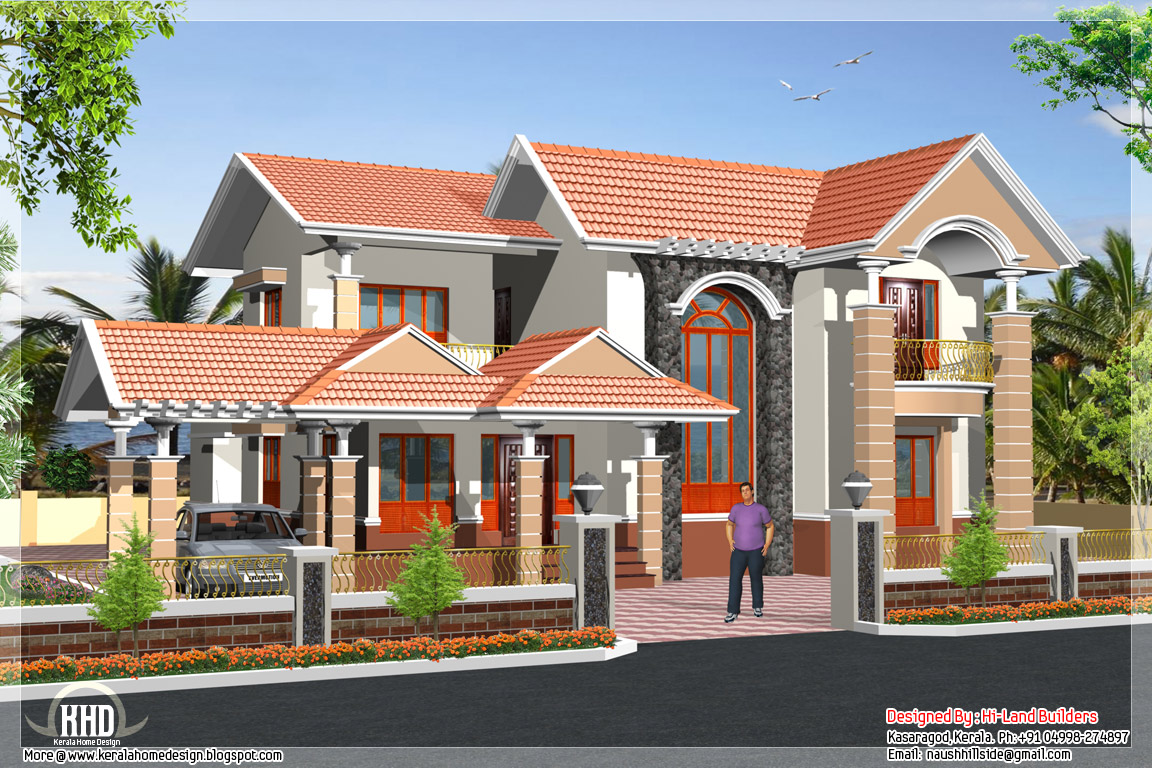  South  Indian  2 storey house  Kerala home  design  and floor 