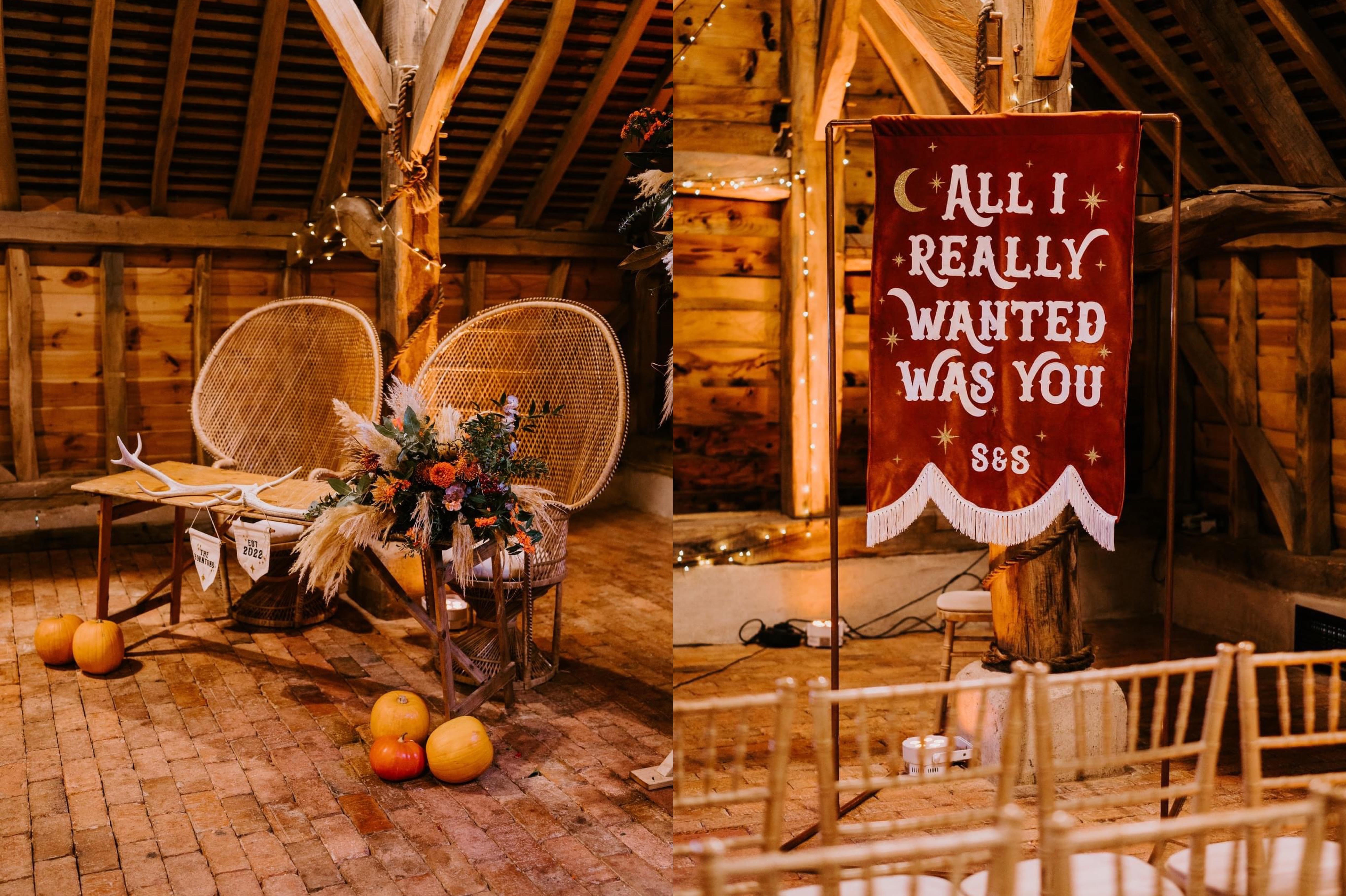 Surrey Autumn Pumpkin Wedding decor props