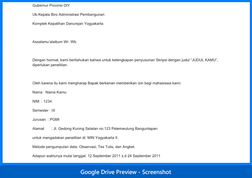 Contoh Surat Permohonan Izin Penelitian  Wiki Edukasi Share