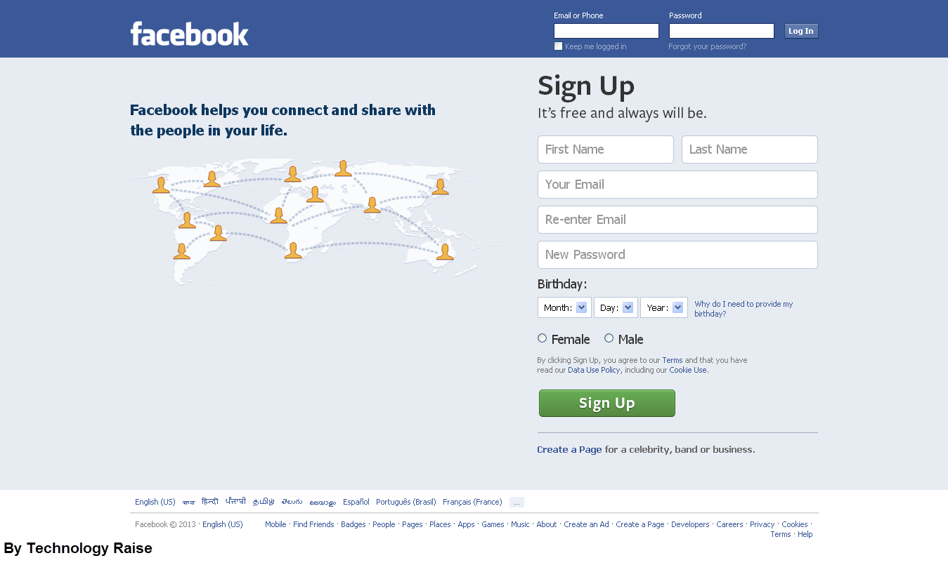 Technology Raise New Look To Facebook Login Page