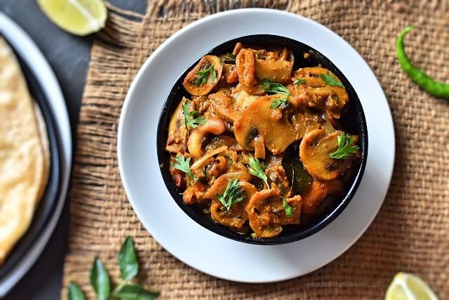 Mushroom Masala - Restaurant Style Recipe