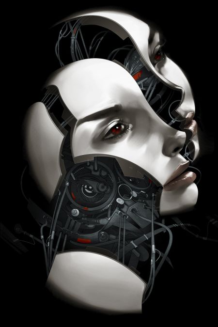 Billy Nunez ilustrações mulheres cyborg futuristas future face