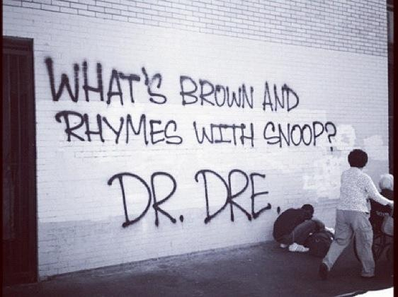 Funny Graffiti Picture Photo Quote Saying - What's Brown And Rhymes ...