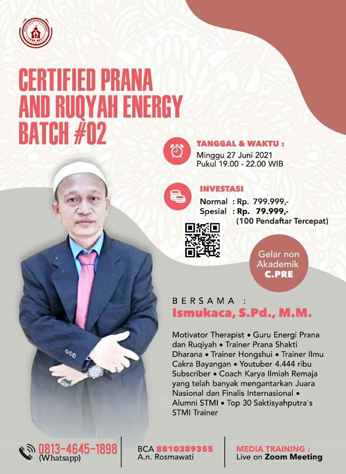 Gelar Non Akademik Certified Prana And Ruqyah Energy