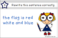 Red Write and Blue Example Task Card