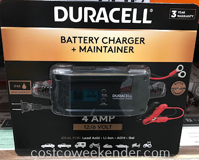 Easily charge your battery with the Duracell Battery Charger and Maintainer