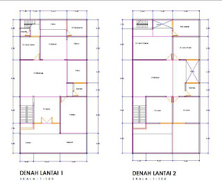 Desain Rumah 2 Lantai Ukuran Tanah 8 X 13 M2 Studio 