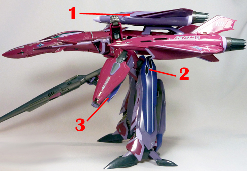 Macross Frontier VF-27 Super Lucifer Armament weapon position