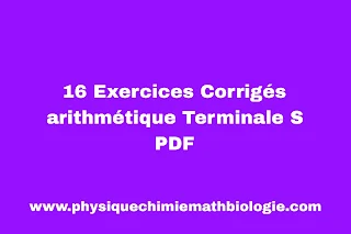 16 Exercices Corrigés arithmétique Terminale S PDF
