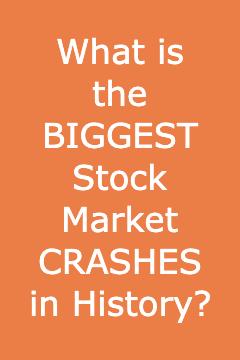 What is the BIGGEST Stock Market CRASHES in History?
