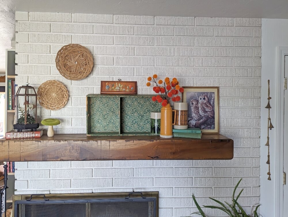 Early Fall Mantel With Repurposed Thermoses