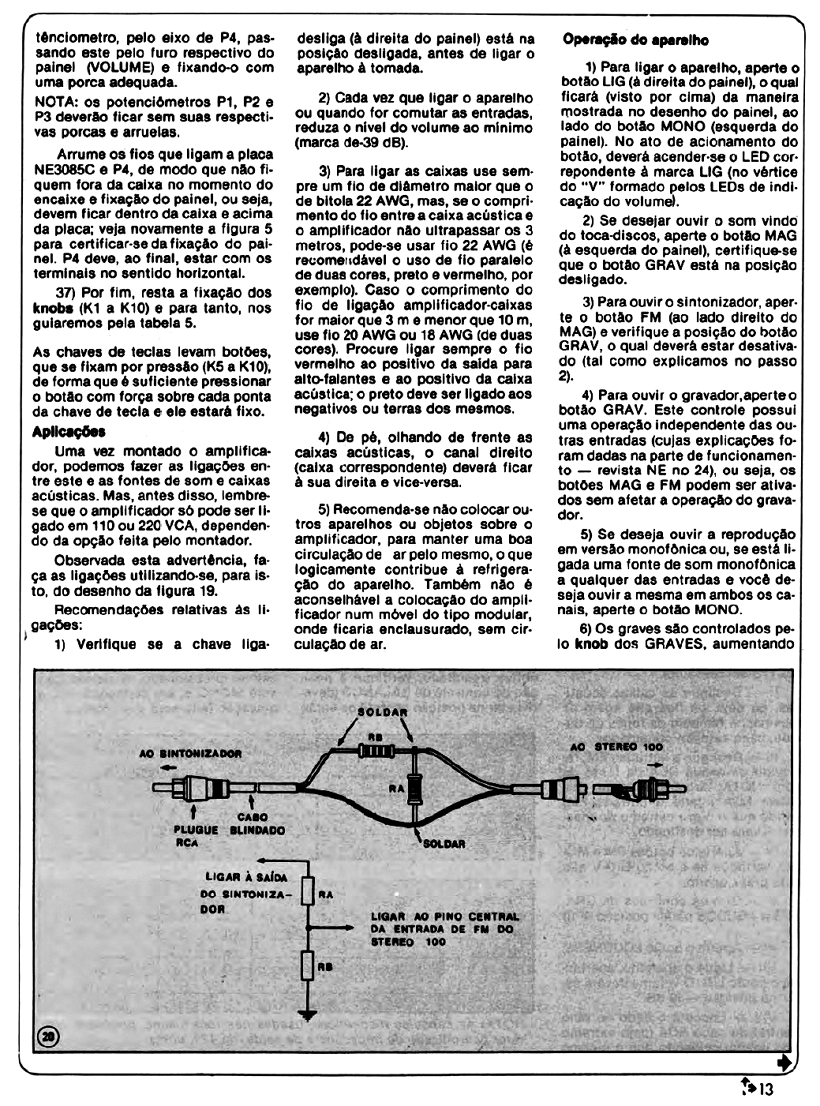 NOVA ELETRONICA n.24_25  AMPLIFICADOR STEREO 100 (40w)  fev. Mar.1979