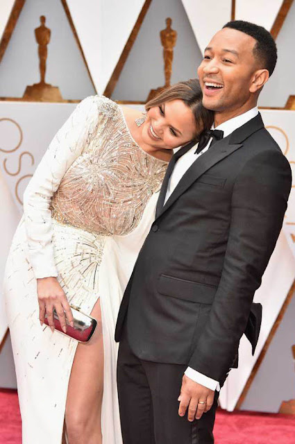 John Legend and Chrissy Teigen at 89th Annual Academy Awards