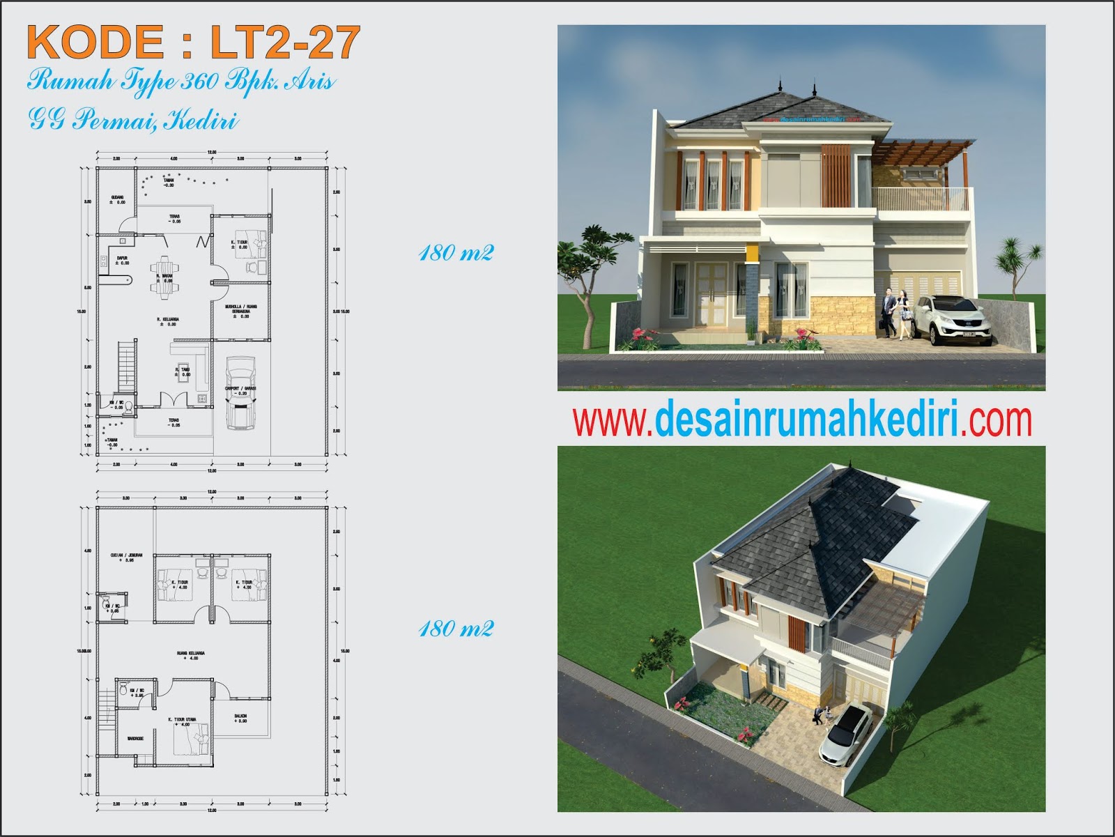 LT2 27 Rumah Minimalis 2 Lantai Bpk Aris Di Kota Kediri Jasa Desain Rumah Terpercaya