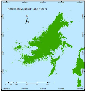 Beginilah Peta Pulau-Pulau Indonesia kalau Air Laut Naik Ratusan Meter