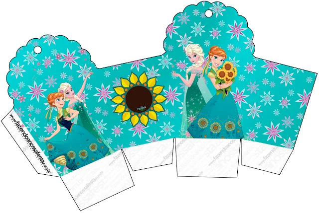 Frozen Fever You can use this box for chocolates, candies or cupcakes.