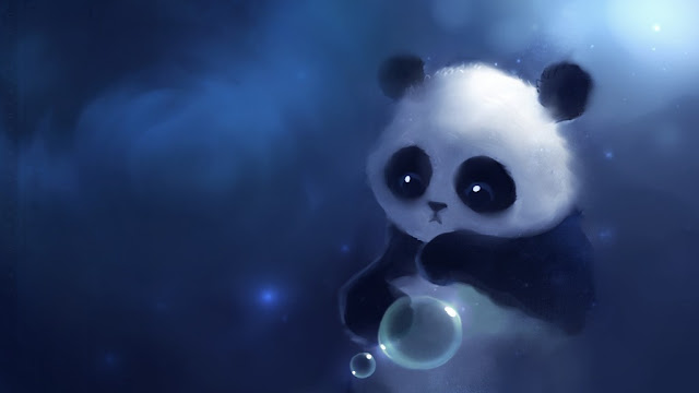 animation wallpaper with panda bear ball 1024x576